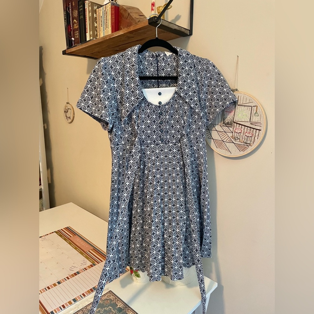 Vintage RARE 60’s Navy Blue Babydoll Dress